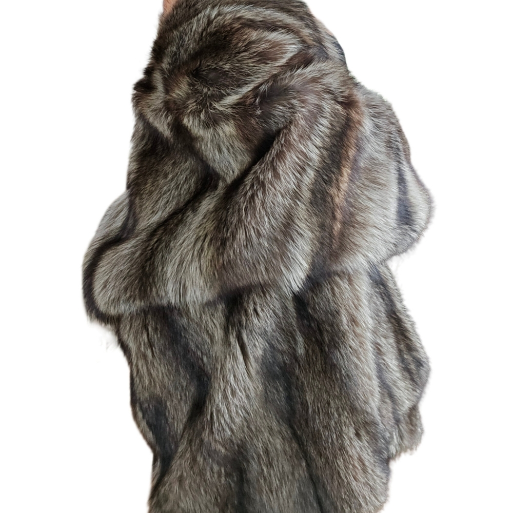 Vintage Bergdorf Goodman Genuine Raccoon Fur XL Stroller Coat Jacket - Picture 10 of 15